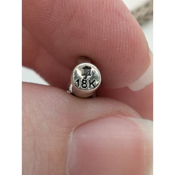 John Hardy Sterling Silver & 18kt. Gold Three Slide Dot Necklace 16" - Picture 5 of 8